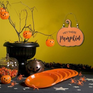 Artisasset HEY THERE Pumpkin Halloween Hanging Sign Holiday Wall Sign