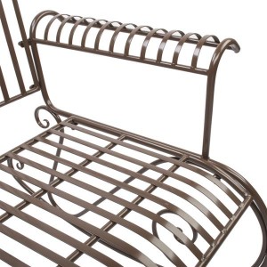 Bent Armrest Single Rocking Chair Dark Brown