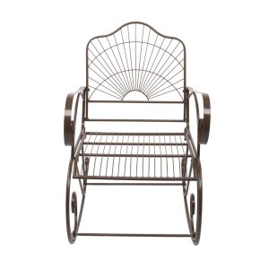 Iron Wire Single Rocking Chair Dark Brown