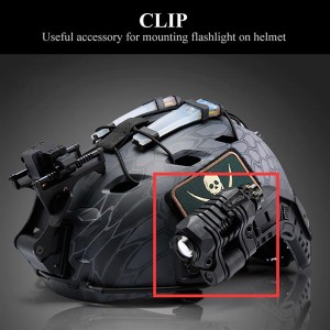 Plastic Quick Release Flashlight Clamp Clip Mount Accessory for Fast Helmet (Black)